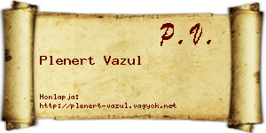 Plenert Vazul névjegykártya